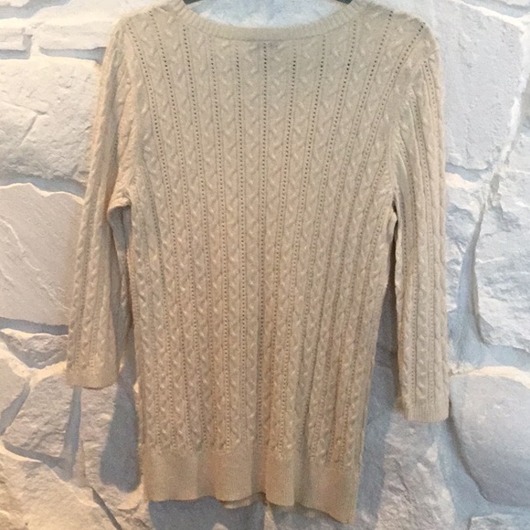 New Ann Taylor Knit Cream 3/4 Sleeved Top - Picture 6 of 6